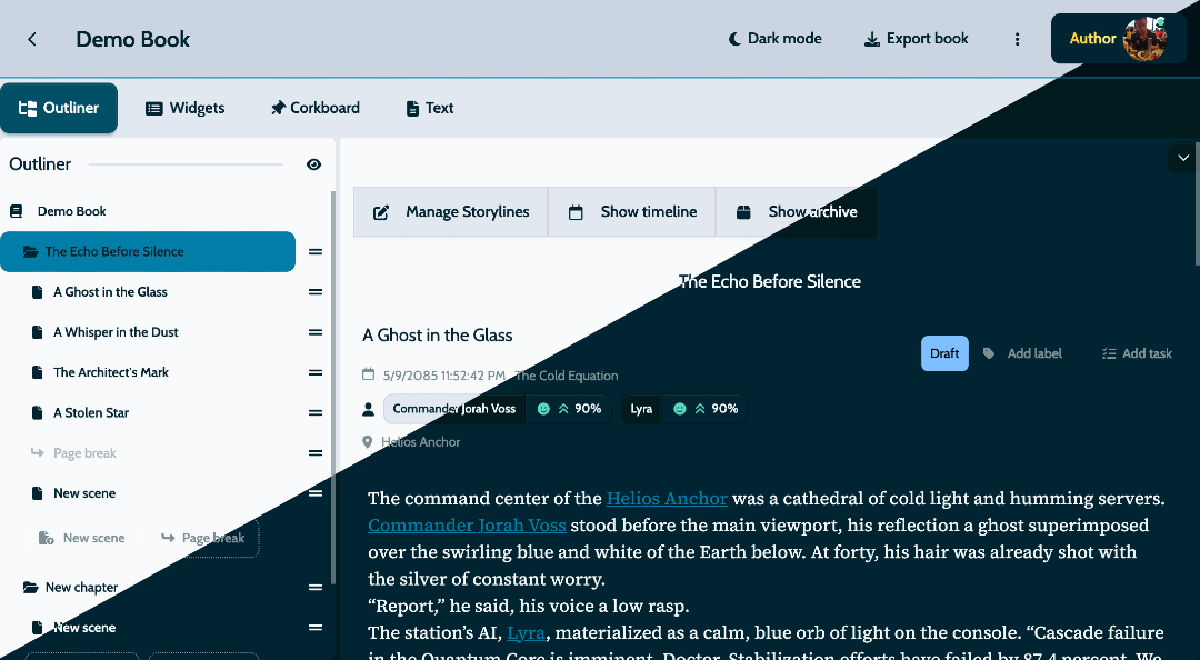 MyStory 1.26: Light Mode Transforms Your Writing Experience