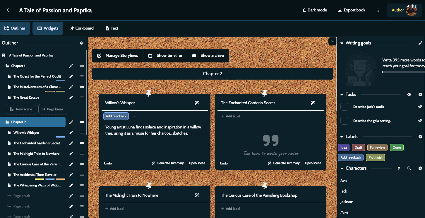 Corkboard cards properly styled in dark mode