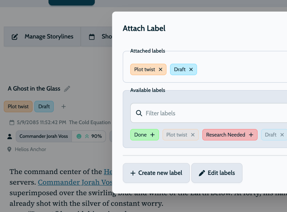 Enhanced Label Management and Menu Organization