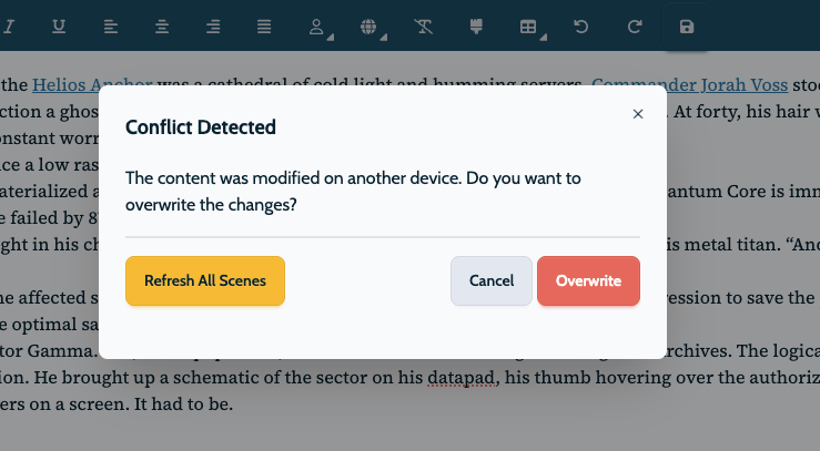 Conflict management in MyStory.today